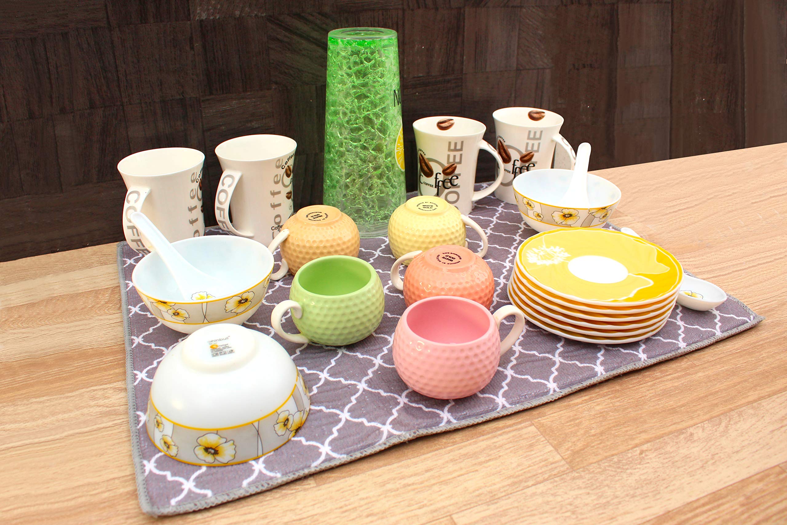 U & U UNIQUE UTILITIES Microfiber Dish Drying Mat for Kitchen (Grey, 50 x 38 cm, 300 GSM)